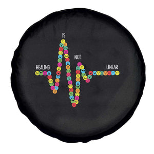 Mental Health Spare Tire Cover Healing Is Not Linear Emotion Faces TS09 Print Your Wear
