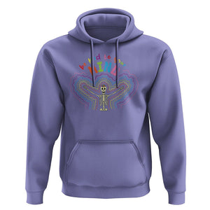Mental Health Hoodie Be Kind To Your Mind Self Care Rainbow Skeleton TS09 Violet Printyourwear