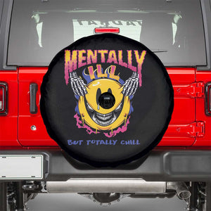 Mental Health Spare Tire Cover Mentally Ill But Totally Chill Emotion Faces TS09 Black Print Your Wear