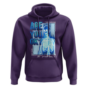 Mental Health Hoodie Are You Ok? Skeleton Having A Bad Day Is Completely Normal TS09 Purple Printyourwear
