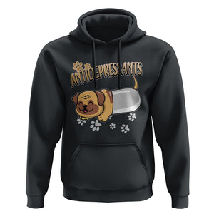 Mental Health Dog Lover Hoodie Antidepressants Dog Puppy Pill TS09 Black Printyourwear