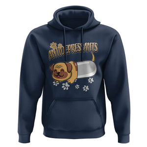 Mental Health Dog Lover Hoodie Antidepressants Dog Puppy Pill TS09 Navy Printyourwear