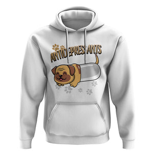 Mental Health Dog Lover Hoodie Antidepressants Dog Puppy Pill TS09 White Printyourwear