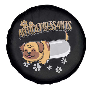Mental Health Dog Lover Spare Tire Cover Antidepressants Dog Puppy Pill TS09 Print Your Wear