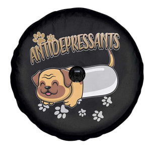 Mental Health Dog Lover Spare Tire Cover Antidepressants Dog Puppy Pill TS09 Print Your Wear
