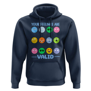 Mental Health Hoodie Your Feelings Are Valid Emotion Faces TS09 Navy Printyourwear
