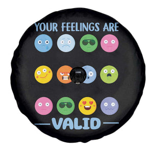 Mental Health Spare Tire Cover Your Feelings Are Valid Emotion Faces TS09 Print Your Wear