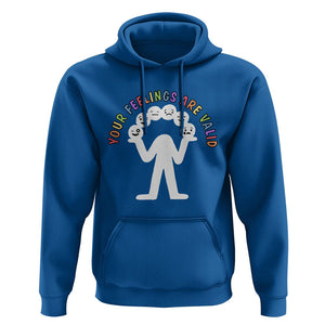 Mental Health Hoodie Your Feelings Are Valid Emotion Faces TS09 Royal Blue Printyourwear