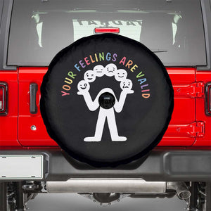 Mental Health Spare Tire Cover Your Feelings Are Valid All Emotions TS09 Black Print Your Wear