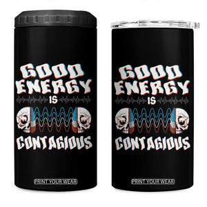 Mental Health 4 in 1 Can Cooler Tumbler Good Energy Is Contagious Skull TS09 One Size: 16 oz Black Print Your Wear