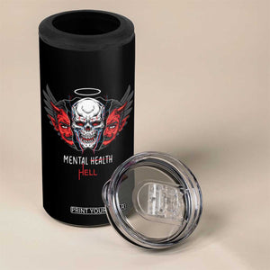 Mental Health Hell Satan Skull 4 in 1 Can Cooler Tumbler TS09 Print Your Wear