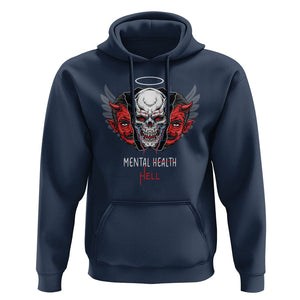 Mental Health Hell Satan Skull Hoodie TS09 Navy Printyourwear