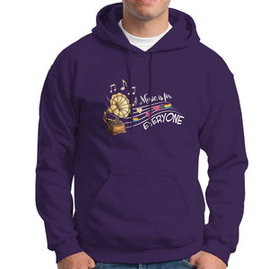 Music Lover Teacher Hoodie Music Is For Everyone TS09 Purple Print Your Wear