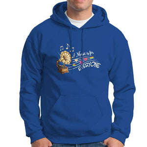 Music Lover Teacher Hoodie Music Is For Everyone TS09 Royal Blue Print Your Wear