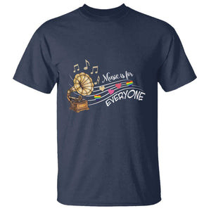 Music Lover Teacher T Shirt Music Is For Everyone TS09 Navy Print Your Wear