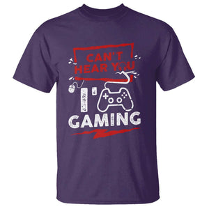 Gamer T Shirt Can't Hear You I'm Gaming TS09 Purple Print Your Wear