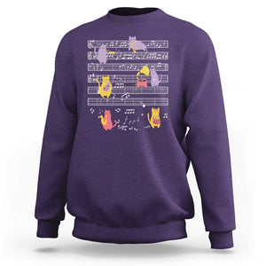 Cat Lover Sweatshirt Cat Playing Musical Instrument TS09 Purple Print Your Wear