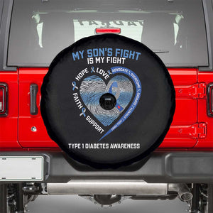 My Son's Fight Is My Fight Type 1 Diabetes Awareness Spare Tire Cover TS09 Black Print Your Wear