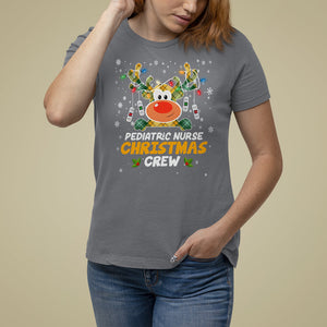 Pediatric Nurse Christmas Crew Cute Reindeer Light T Shirt For Women TS09 Printyourwear