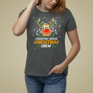 Pediatric Nurse Christmas Crew Cute Reindeer Light T Shirt For Women TS09 Printyourwear