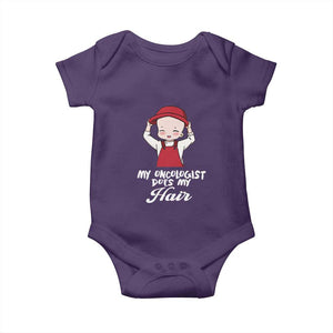 Chemotherapy Awareness Baby Onesie My Oncologist Does My Hair Cute Girls Woman TS09 Purple Print Your Wear