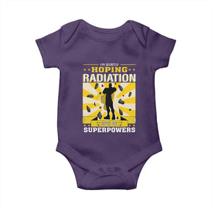 Chemotherapy Awareness Baby Onesie Radiation Gives Me Superpowers TS09 Purple Print Your Wear