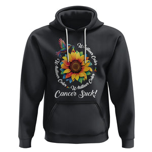 All Cancer Hoodie Whatever Color Cancer Sucks Fight Cancer Rainbow Ribbons Sunflower And Bird TS09 Black Printyourwear