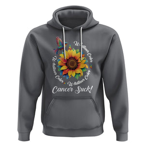 All Cancer Hoodie Whatever Color Cancer Sucks Fight Cancer Rainbow Ribbons Sunflower And Bird TS09 Charcoal Printyourwear