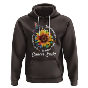 All Cancer Hoodie Whatever Color Cancer Sucks Fight Cancer Rainbow Ribbons Sunflower And Bird TS09 Dark Chocolate Printyourwear