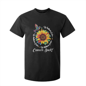 All Cancer T Shirt For Kid Whatever Color Cancer Sucks Fight Cancer Rainbow Ribbons Sunflower And Bird TS09 Black Print Your Wear