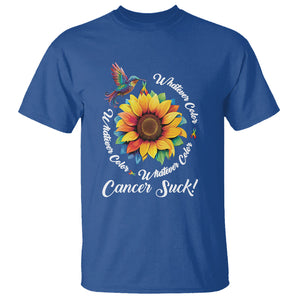 All Cancer T Shirt Whatever Color Cancer Sucks Fight Cancer Rainbow Ribbons Sunflower And Bird TS09 Royal Blue Printyourwear