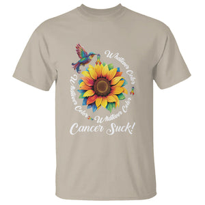 All Cancer T Shirt Whatever Color Cancer Sucks Fight Cancer Rainbow Ribbons Sunflower And Bird TS09 Sand Printyourwear
