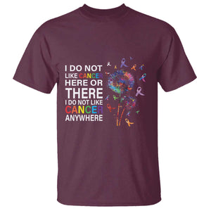All Cancer T Shirt I Do Not Like Cancer Here Or There Anywhere TS09 Maroon Print Your Wear