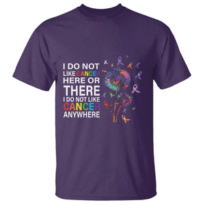 All Cancer T Shirt I Do Not Like Cancer Here Or There Anywhere TS09 Purple Print Your Wear