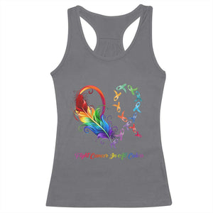 All Cancer Racerback Tank Top Fight Cancer In All Color Fighter Rainbow Ribbon TS09 Charcoal Print Your Wear