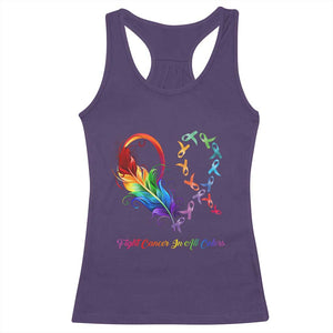 All Cancer Racerback Tank Top Fight Cancer In All Color Fighter Rainbow Ribbon TS09 Purple Print Your Wear