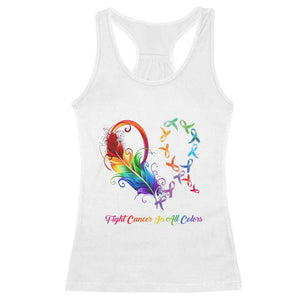 All Cancer Racerback Tank Top Fight Cancer In All Color Fighter Rainbow Ribbon TS09 White Print Your Wear
