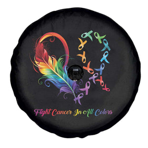 All Cancer Awareness Spare Tire Cover Fight Cancer In All Color Fighter Rainbow Ribbon TS09 Print Your Wear