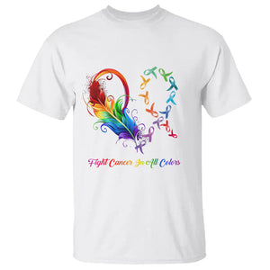 All Cancer T Shirt Fight Cancer In All Color Fighter Rainbow Ribbon TS09 White Printyourwear