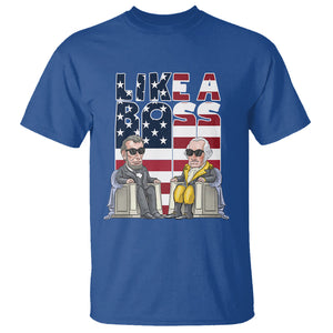 Presidents Day T Shirt Like A Boss Washington Lincoln Abe George US Flag TS09 Royal Blue Printyourwear