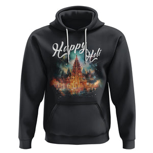 Happy Holi Hoodie Colors India Hindu Spring TS09 Black Printyourwear