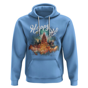 Happy Holi Hoodie Colors India Hindu Spring TS09 Carolina Blue Printyourwear