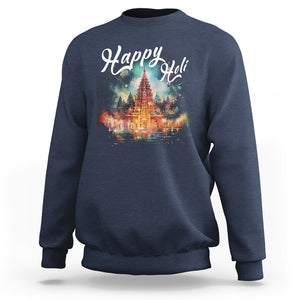Happy Holi Sweatshirt Colors India Hindu Spring TS09 Navy Printyourwear