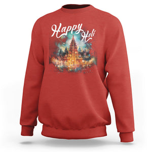 Happy Holi Sweatshirt Colors India Hindu Spring TS09 Red Printyourwear