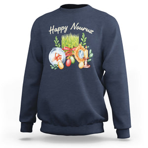 Happy Nowruz Sweatshirt Kurdistan & Pakistan And Iran New Year Haft-Seen TS09 Navy Printyourwear