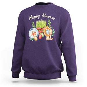 Happy Nowruz Sweatshirt Kurdistan & Pakistan And Iran New Year Haft-Seen TS09 Purple Printyourwear