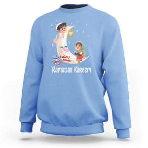 Cute KId Ramadan Kareem Mubarak Islam Sweatshirt TS09 Carolina Blue Printyourwear