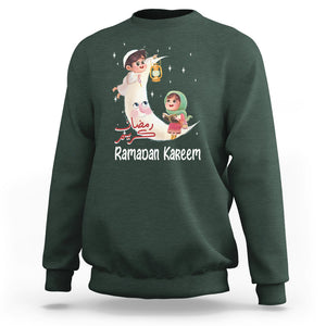Cute KId Ramadan Kareem Mubarak Islam Sweatshirt TS09 Dark Forest Green Printyourwear