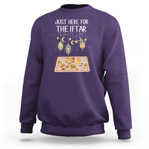 Ramadan Sweatshirt Just Here For The Iftar Islam Islamic TS09 Purple Printyourwear