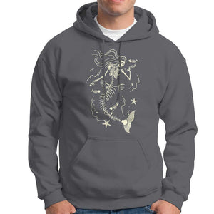 Halloween Mermaid Hoodie Mermaid Skeleton Spooky Season In Ocean TS09 Charcoal Print Your Wear